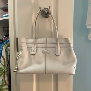 Tod’s “D-Bag” white handbag